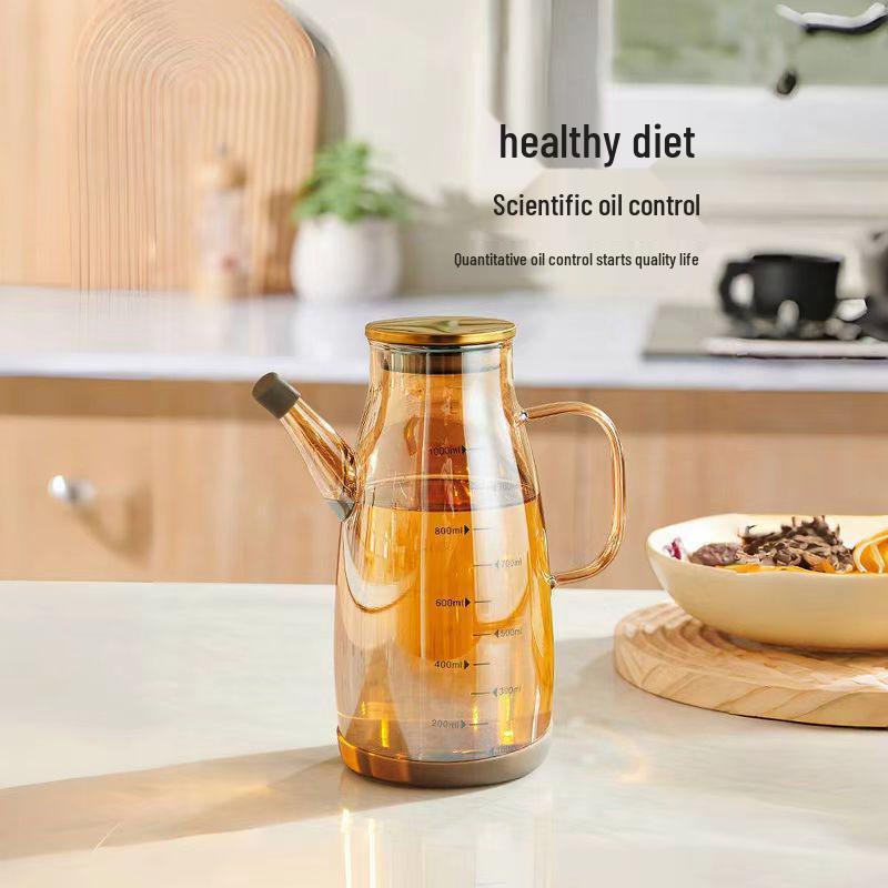Stainless Steel Glass Oil and Vinegar Dispenser for Kitchen