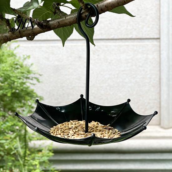Stylish Outdoor Bird Feeder Umbrella Tray, Bath, Vintage Hanging Birds Watering Station for Garden Tray Outdoor, Inverted Umbrellas Feeders, Decor And
