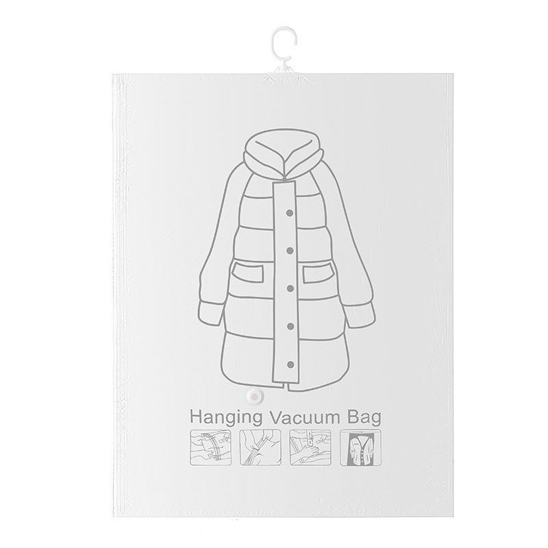 Hanging Vacuum-Seal Down Jacket Storage Bag, Moisture & Dust-Proof, for Clothes Organization.