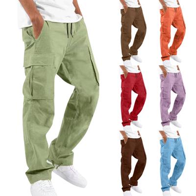 Men's Overalls Drawstring Multi Pocket Casual Pants Hiking Pants Cotton Twill  Pants