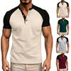 T-shirt Homme d'Été Color-block Manches Raglan Courtes Haut Sportif Décontracté