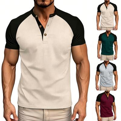Men's Summer Color-block Raglan Short-sleeve T-shirt Casual Sporty Top