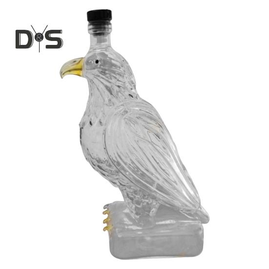 350ml láhev na whisky ve tvaru orla, skleněná láhev na víno s motivem orla, bytová dekorace, dárek na kolaudační párty