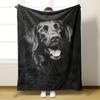 Modern Black Dog Print Decorative Throw Blanket for Sofa, Bed, Office, Travel, Camping, and Animal Lover Gift