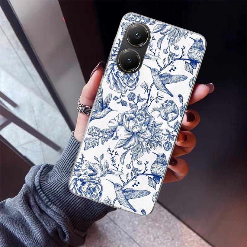 

Blue And White Porcelain Phone Case For Xiaomi Poco X7 X6 X5 Pro F7 Ultra Redmi 15C 15 13 13C 12 12C 10 10A 10C 9 9A 9C 9T Shell Xiaomi Poco M7 4G