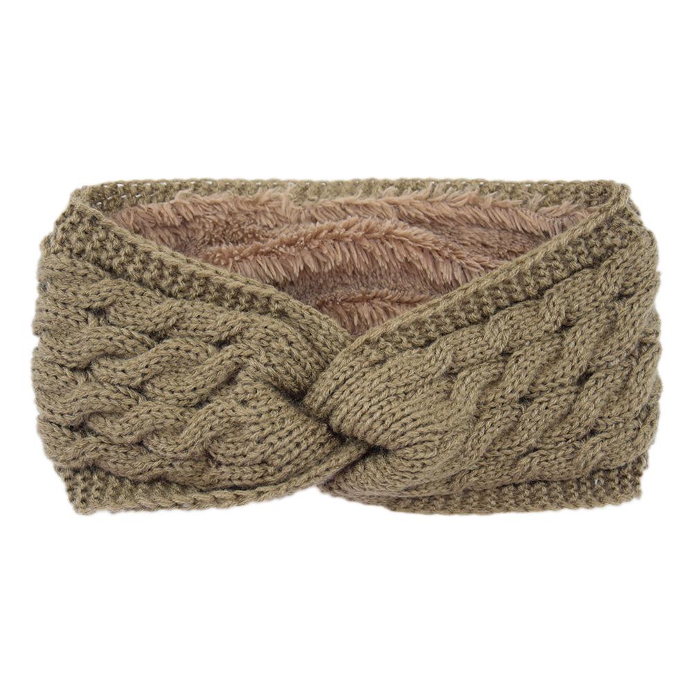New in Plush Thick Wool Knitting Sports Headband Autumn Ear Protection Ear Warmer Women Thermal Insulation Cold proof Head Cover