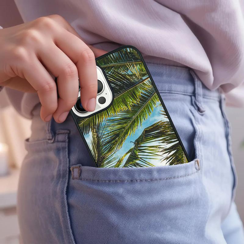 Tropical Palm Trees Leaf Plant Phone Case For iPhone 17 Air 15 16e 14 13 Pro Max Coque 12 11 Pro Max PLUS cover