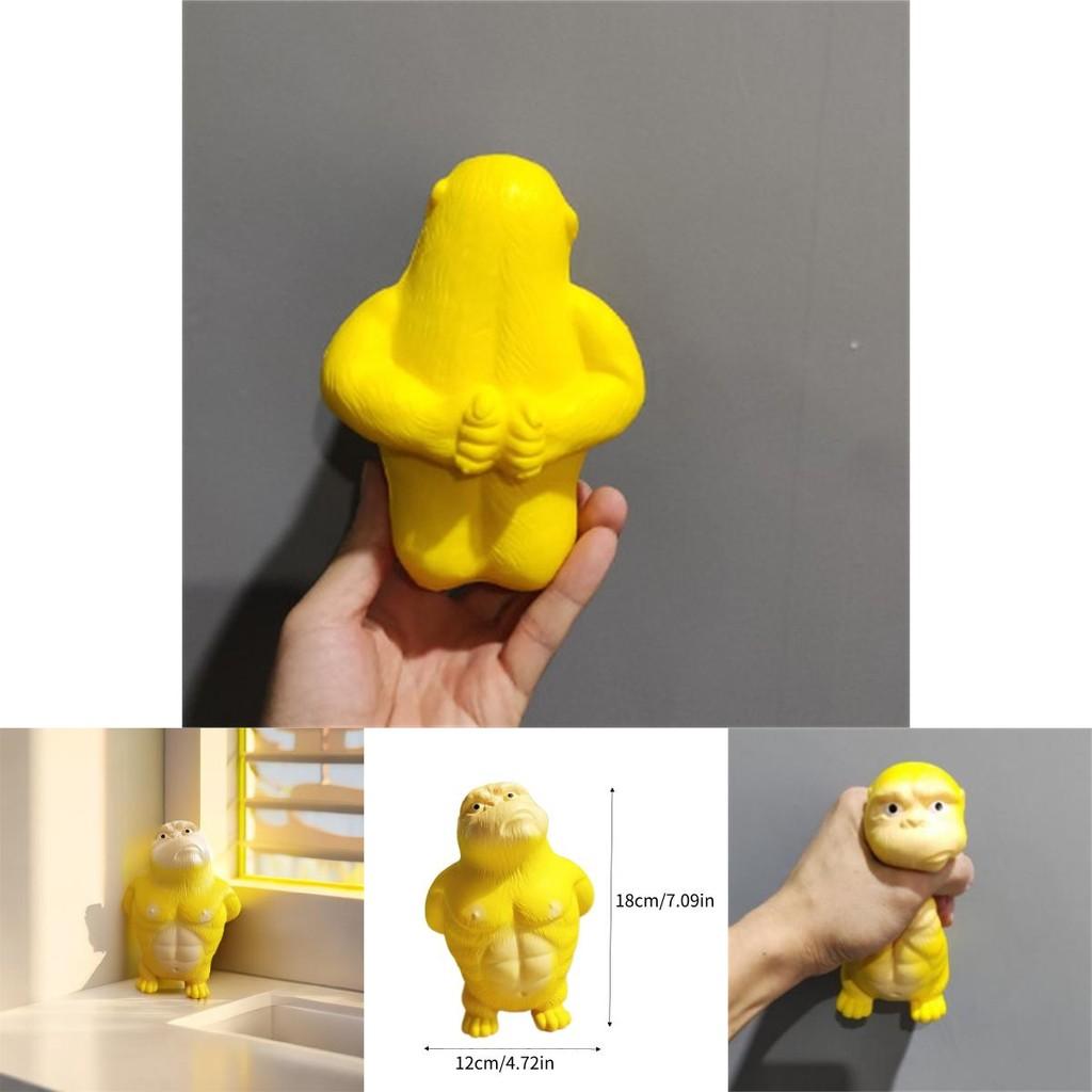 Yellow Gorilla Stress Relief Toy Fun Rebound Bouncy Desktop Decor Kids Gift