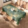 Lebhafte Tischdecke mit Blumendruck für Esstische Perfekte Dekoration für Heimdekorationen, Küche Wohnzimmer/Tischwäsche Grün