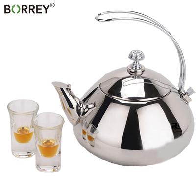 BORREY1.5L srebrne złote czajniki czajnik ze stali nierdzewnej Hotel dzbanek do herbaty z filtrem restauracja kuchenka gazowa kuchenka indukcyjna czajnik do herbaty