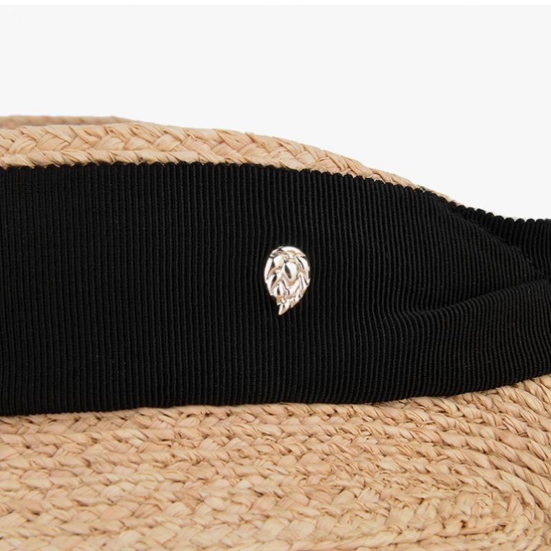 Helen Kaminski Rosalie Natural Black Visor Sun Cap Hat51251