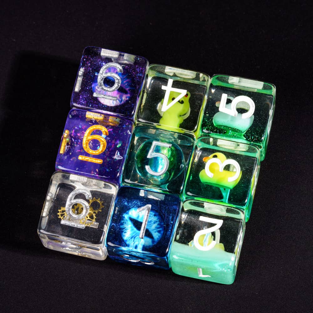 Bulk 10Pcs/Set DND Dice Random Color D4 D6 D8 D10 D% D12 D20 Resin Polyhedral Dice Set for D&D Role Playing Board Games TRPG