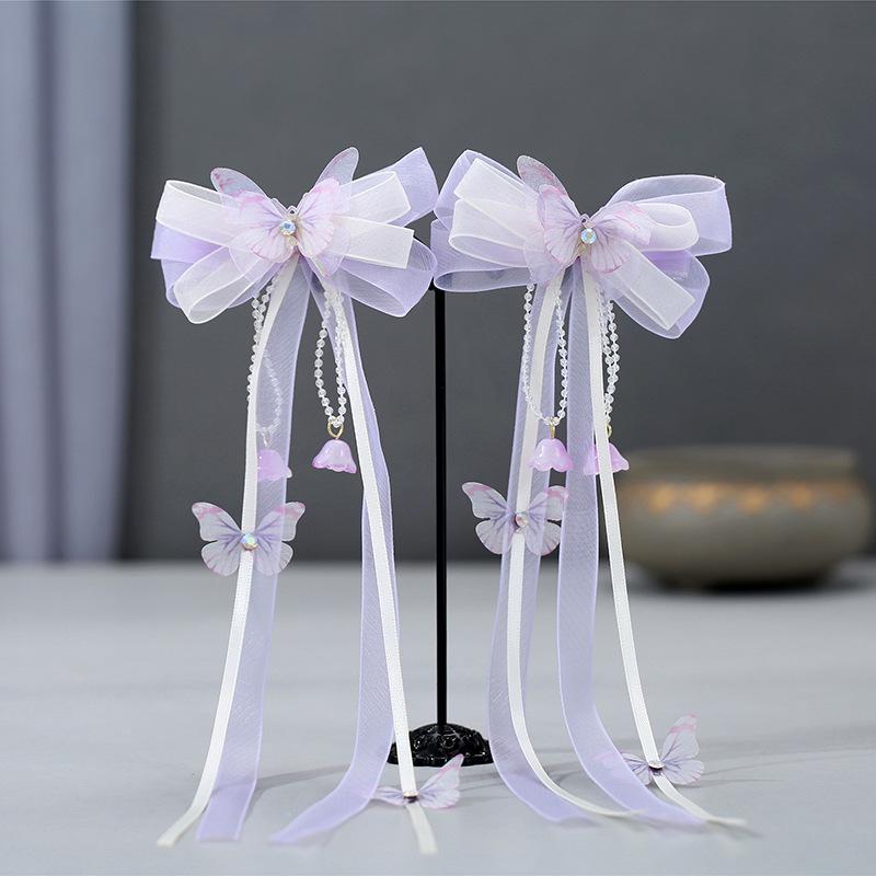 2024 Hanfu Headdress Hairpins: Women's & Children's Tassel Headflower Hair Accessories