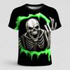 Trendy 3D Skull T-shirt Horror Series Summer Short Sleeve Fashion Printed Personalized Top Street Eye Catching Clothing