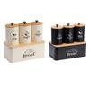 Kitchen Canisters Set Practical Kitchenware Multipurpose Metal Bread Box Bin