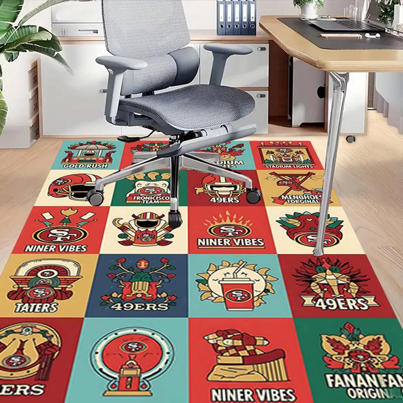1PC San Francisco 49ers Extra Large Non Slip Floor carpet, Office, family, bedroom, Studio Large Area Rug Indoor Rugs, Vibrant Colors