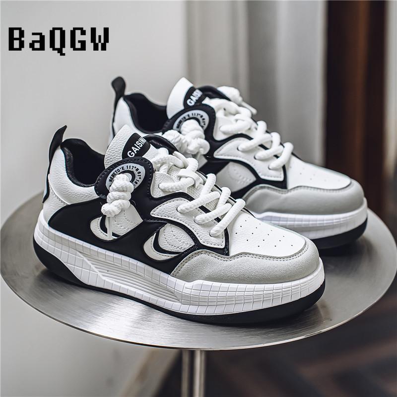 Autum Men Shoes Platform Male Casual Chunky Sneakers Board Shoes Fashion Thick-soled Trendy Vulcanized Shoes Student 2024 New