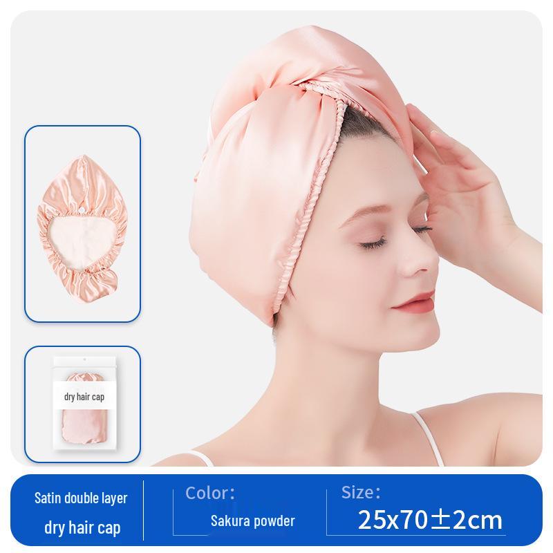 

Women s Thickened Satin Coral Fleece Quick-Drying Hair Towel Cap - Absorbent, Antibacterial Bath Head Wrap. 25×70±2cm