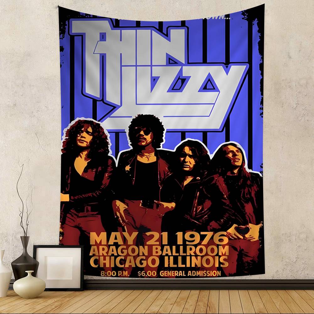 Tapestry da Parete Fai-da-te Anime Band Rapper Classica Thin Lizzy per Soggiorno Casa Dormitorio Decorazione Arte da Parete