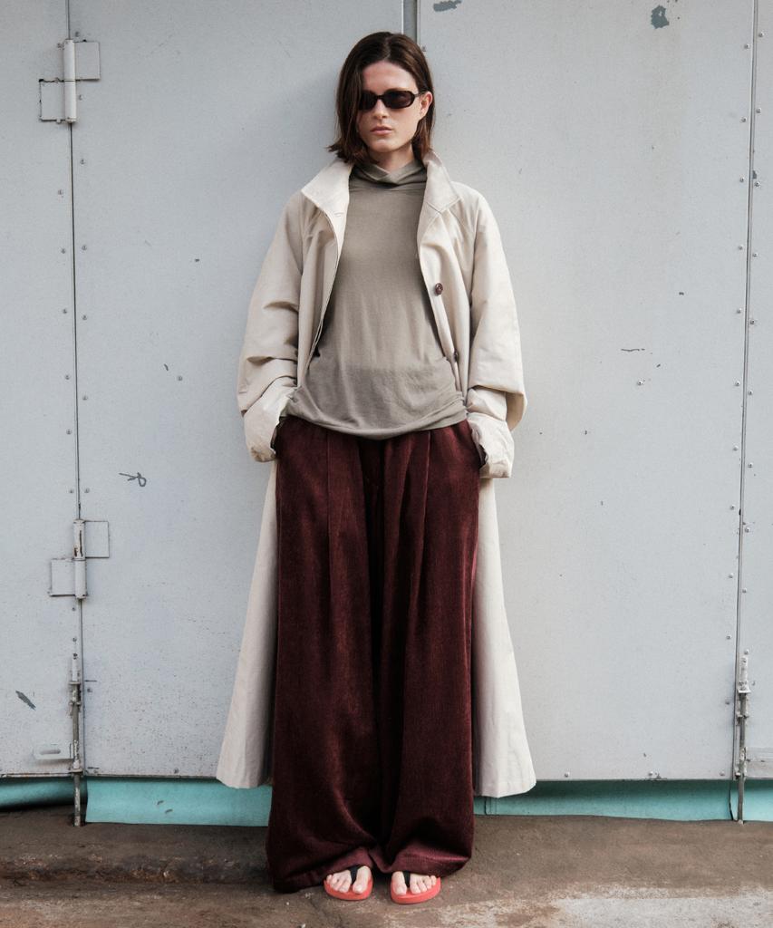 CITTA Wool Blend Wide Banding Corduroy Pants_Ctb551(Purple)