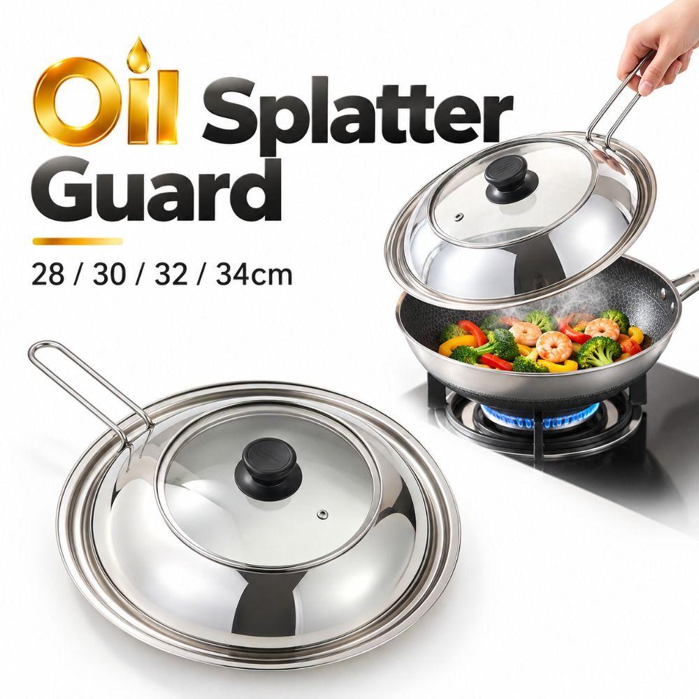 Visible Oil Splatter Guard Heat Resistant Wok Splatter Lid New Pot Lid  Home Kitchen
