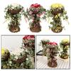 Large Flower Centerpieces w/ Rattan Vase Rose Flower Party Holiday Potted Decoration Accessories