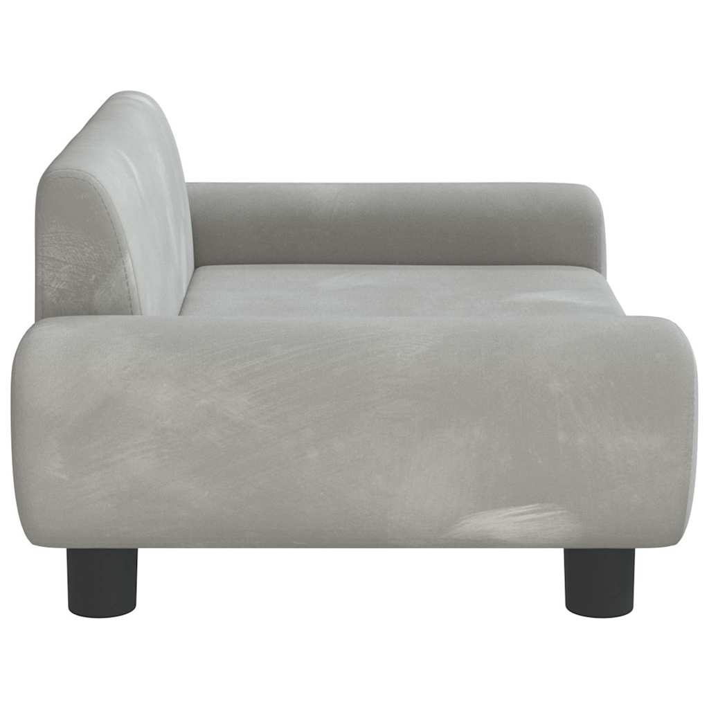 Dog Bed Light Grey 70 x 45 x 33 cm Velvet