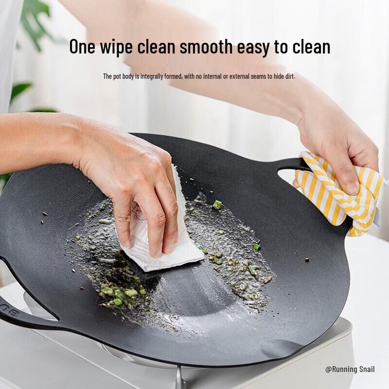 Buydeem 36CM Non-Stick Frying Pan with BBQ Tongs