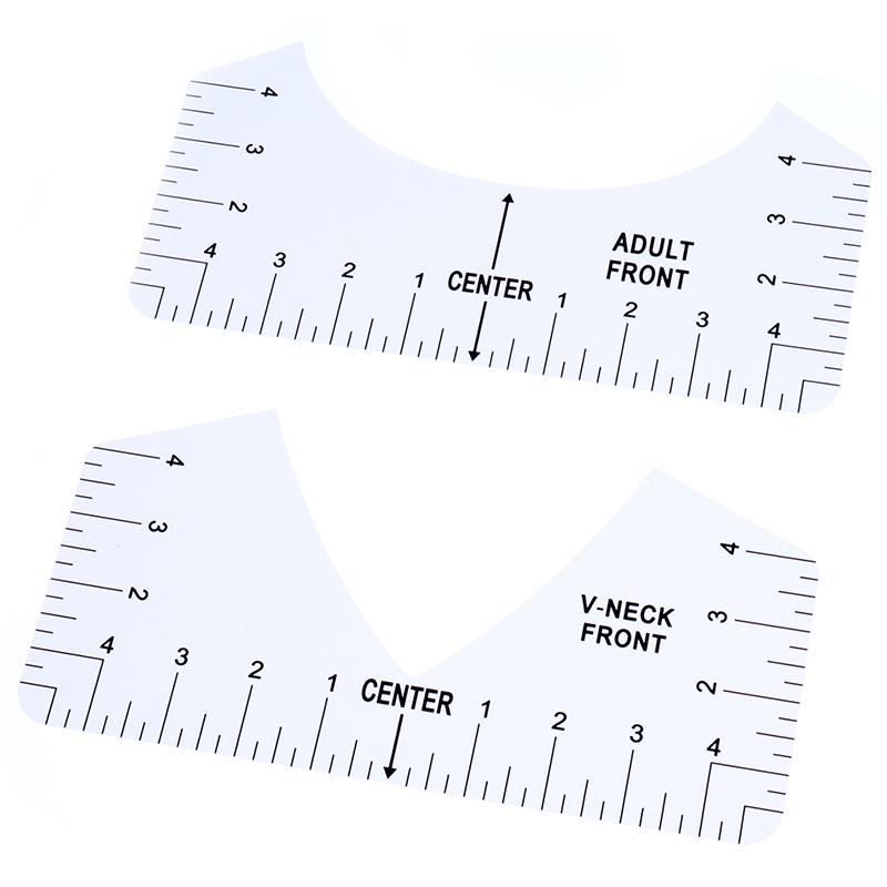 8 Pcs T-Shirt Ruler Guide V Neck Alignment Tool To Center Designs Measurement