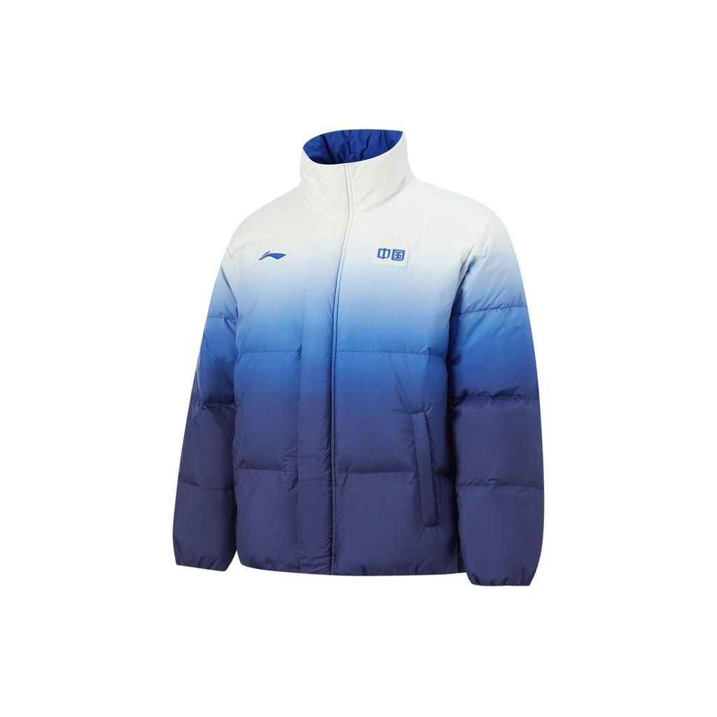 Li Ning Gradient Stand Collar Zipper Comfortable Jacket Unisex Jackets White Blue AYMU283-2