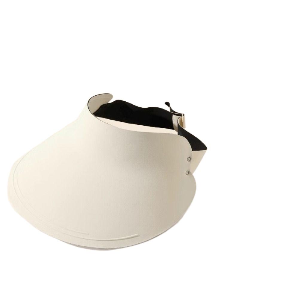 Large Brim Women Sun Hat Breathable Sunscreen Empty Top Cap Simple Seamless Visor Cap  Girl