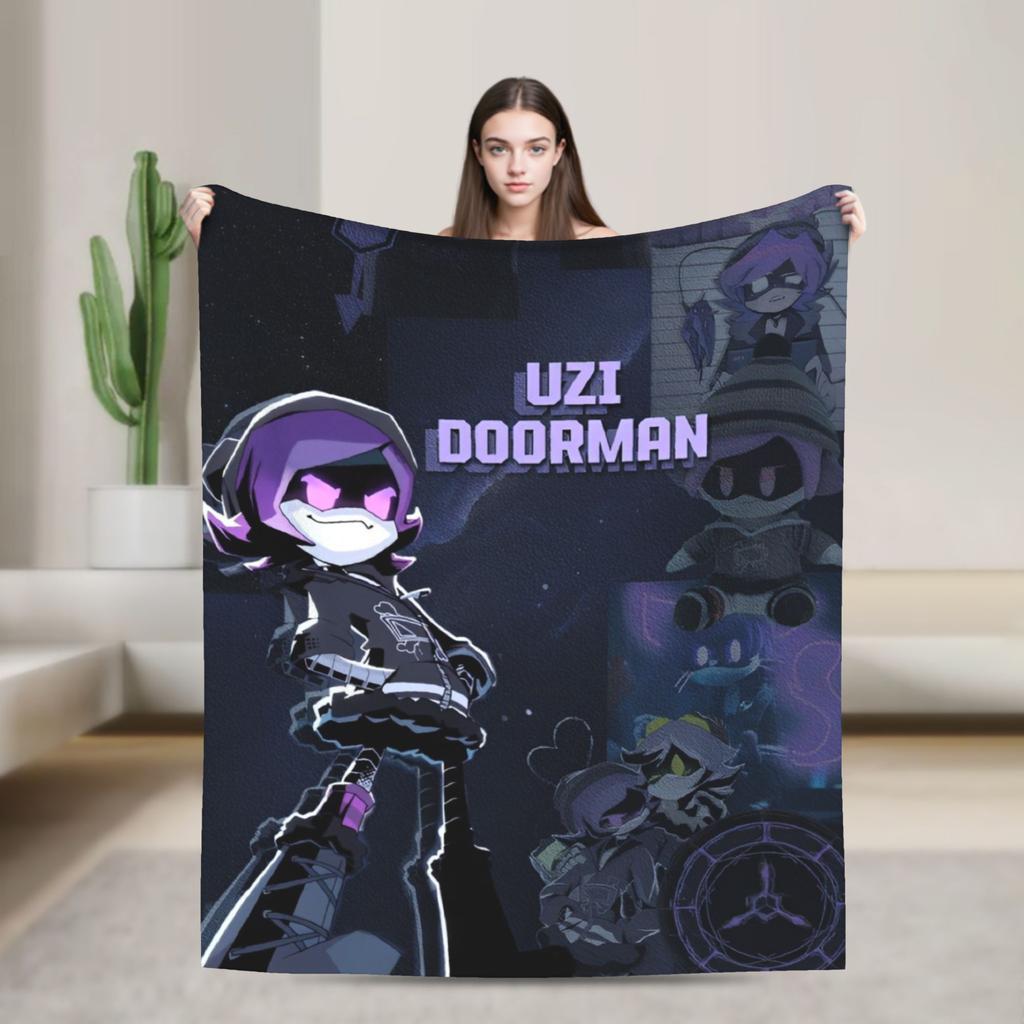 Murder Drones  Blanket Uzi Doorman Wool Funny Breathable Throw Blanket for Bedspread  Winter