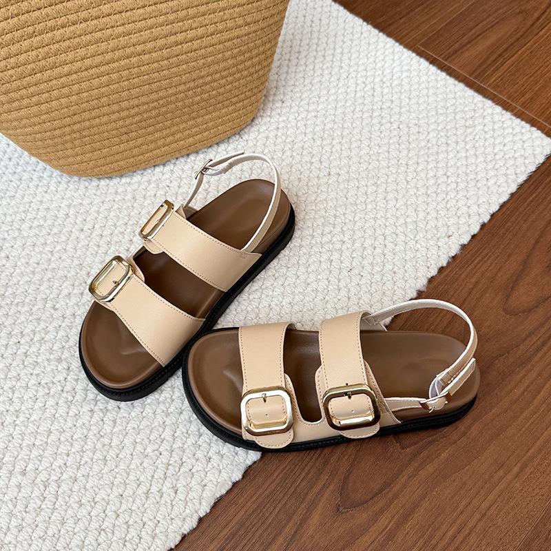 

Retro Birkenstock sandals women s new spring and summer wear new Chinese soft-soled retro flat sandals 40