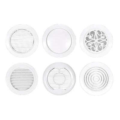 White Round Air Vent Louver Grille Cover Outlet Adjustable Exhaust Vent Ducting Ventilation Grilles 75/100/125mm Air Vent Cover