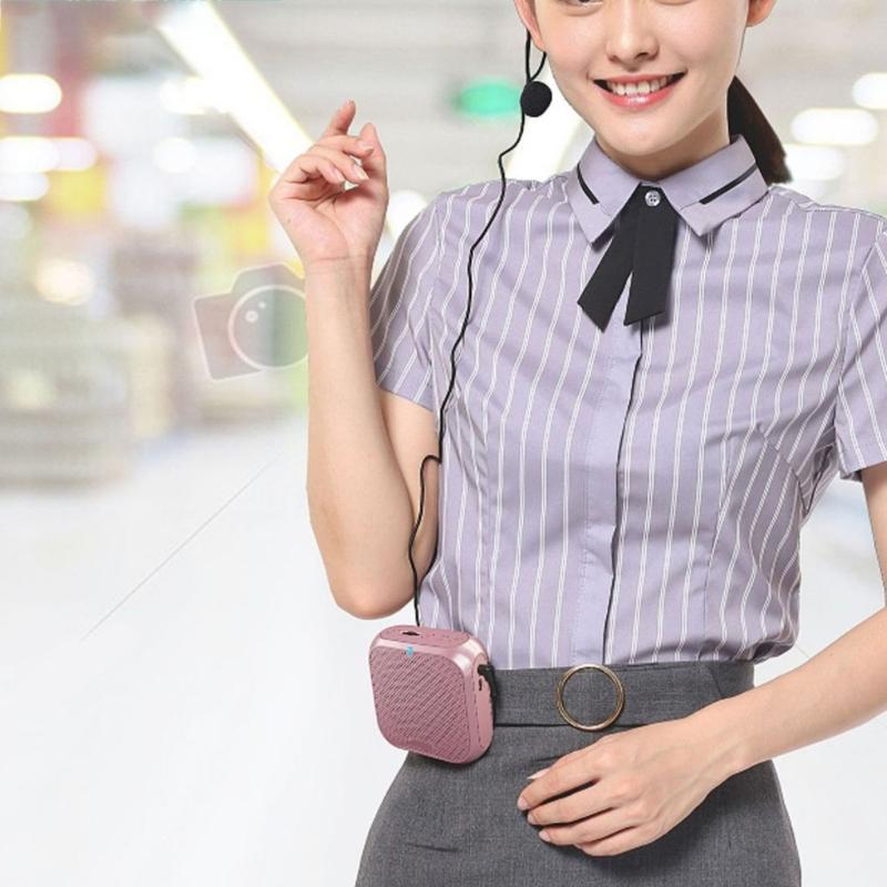 Headworn Microphones Loudspeaker Rechargeable Waist Clip Amplifiers with Long Battery for Teachers and Guides