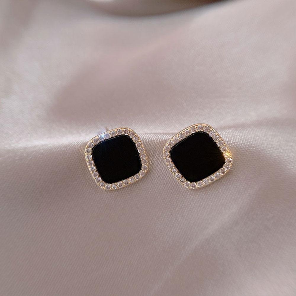 Shiny Micro-inlaid Rhinestone Earrings for Women Zircon Earrings Geometric Cross Stud Earring Daily Life Earwear  Gift