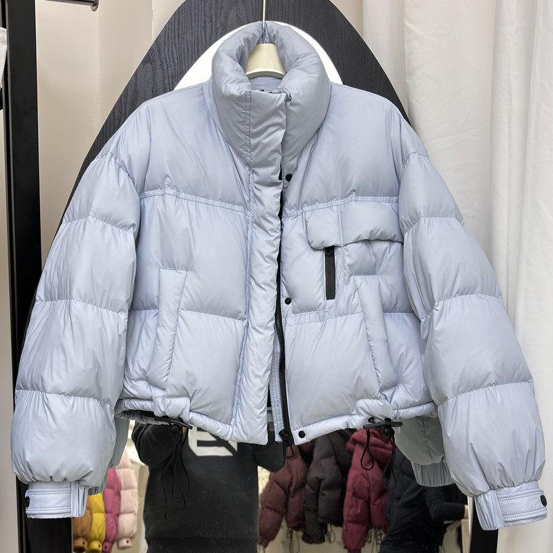 Women's 2025 Korean Style Stand Collar Thick Puffer Jacket - Petite & Stylish