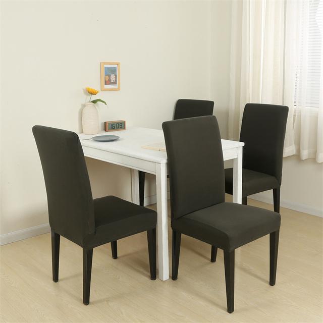 1 /2 /4 /6pcs Solid Color Chair Cover Elastic Slipcovers Chair Covers For Kitchen Dining Room Wedding Banquet Home Spandex Stretch