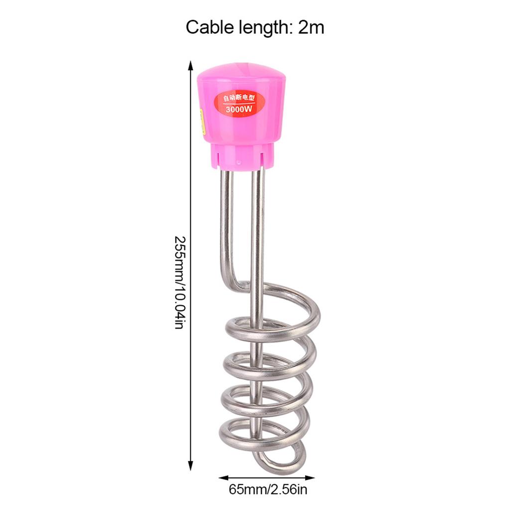 3000W 70°C Auto Power Off Water Electric Immersion Heater Boiler Spiral Tube Basin 220V