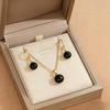 17KM Juego de 3 Piezas/Set Collar Colgante Para Mujeres Exquisito Moda Diamante de Imitación Doble Pendiente Conjunto de Joyería de Boda Regalo