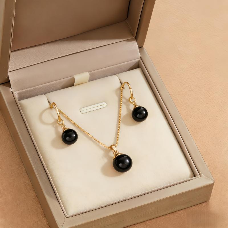 17KM 3PCS Round Jewelry Set Of Earring Pendant Necklace For Women Exquisite Fashion Wedding Jewelry Set Gift NO BOX