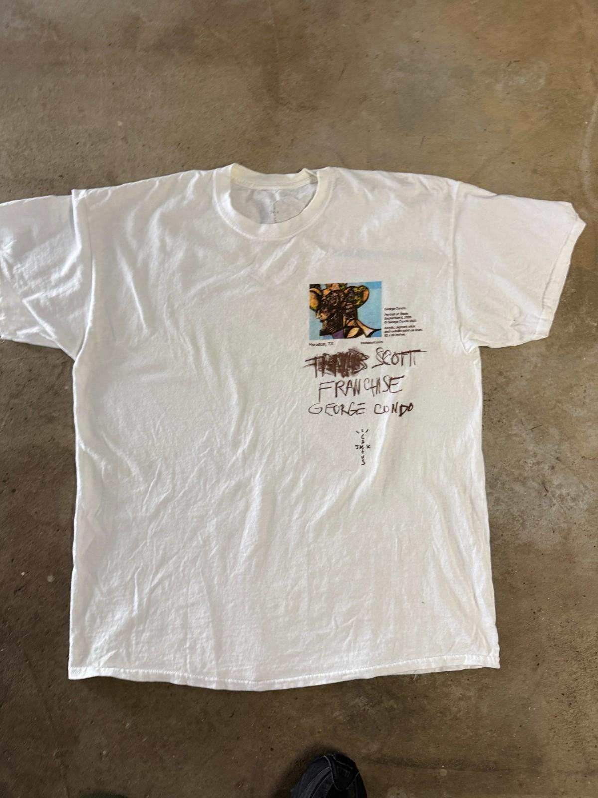 Travis Scott, Cactus Jack, Franchise, George Condo, Sketch, White, Large, L, T-S XL