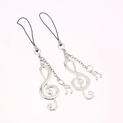 1/2 Piezas Y2K Vintage Nota Musical Cordón para Teléfono Móvil Trendy Metal Nota Musical Cadena para Teléfono Llavero Colgante Amuleto Regalos