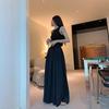 Summer Women's New Year's Coffee Break French Design Sense White Sleeveless Vest Dress Royal Sister Dress Long Dress