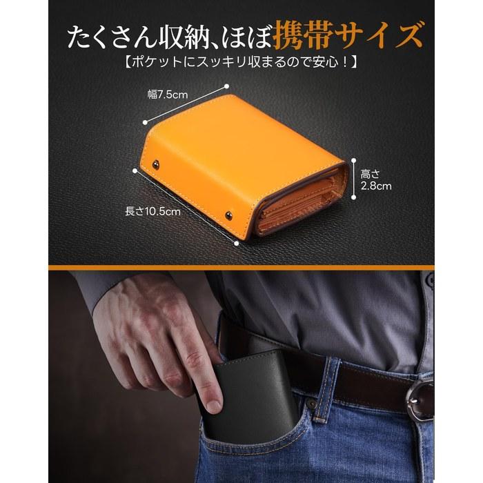 Modiko Wallet Men's Bifold Tochigi Leather Genuine Leather Mini Japanese-Made Bifold Wallet Large Capacity Box-Type Coin Purse Small Wallet