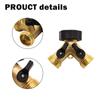Brass Garden Hose Splitter 2 Way, 3/4 Inch Hose Connector Tap Splitter, Hose Y Splitter, Hose Spigot Adapter 2 Valves with Extra Rubber Washers
