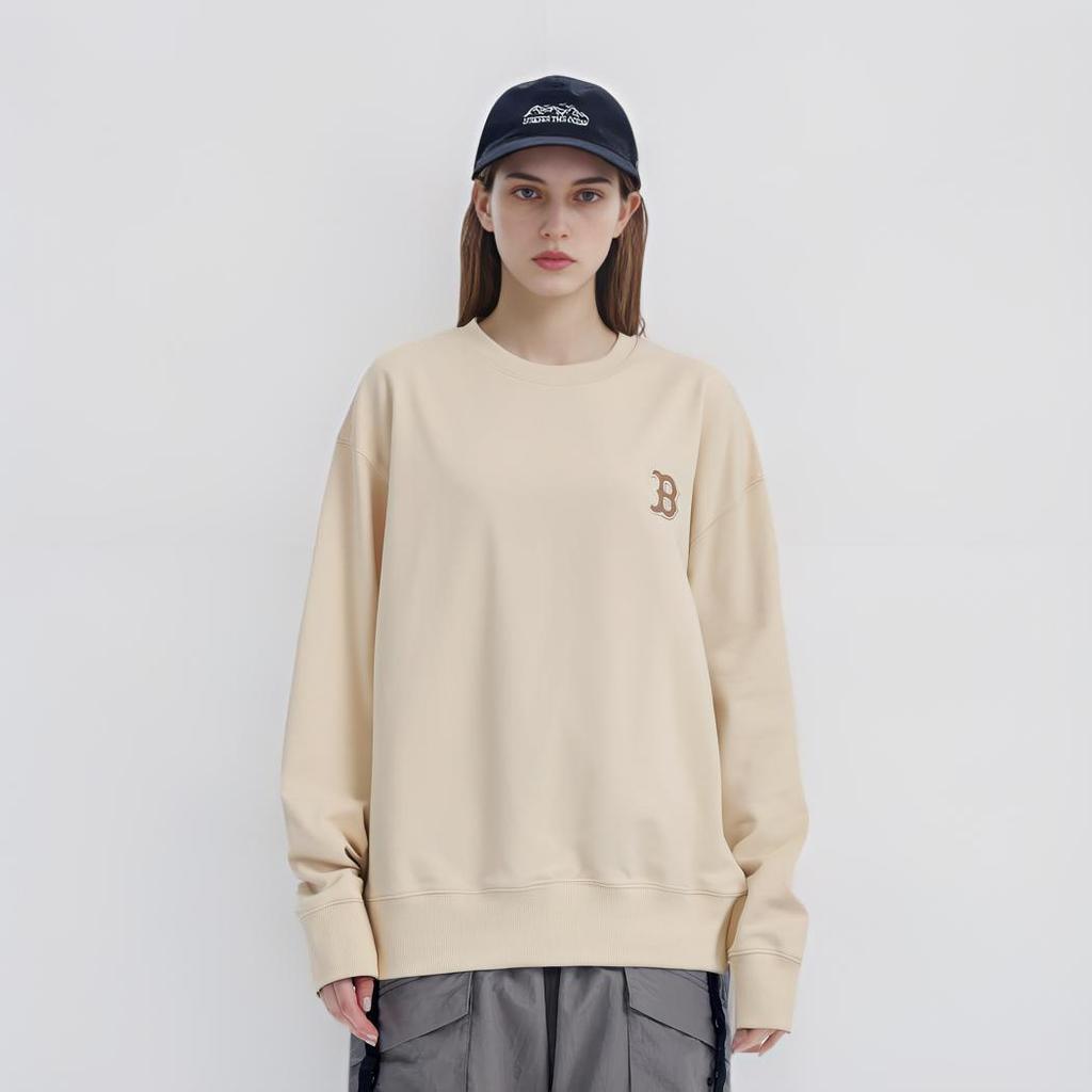 New MLB Sweatshirts Unisex Beige 3AMTB0336-43BGL