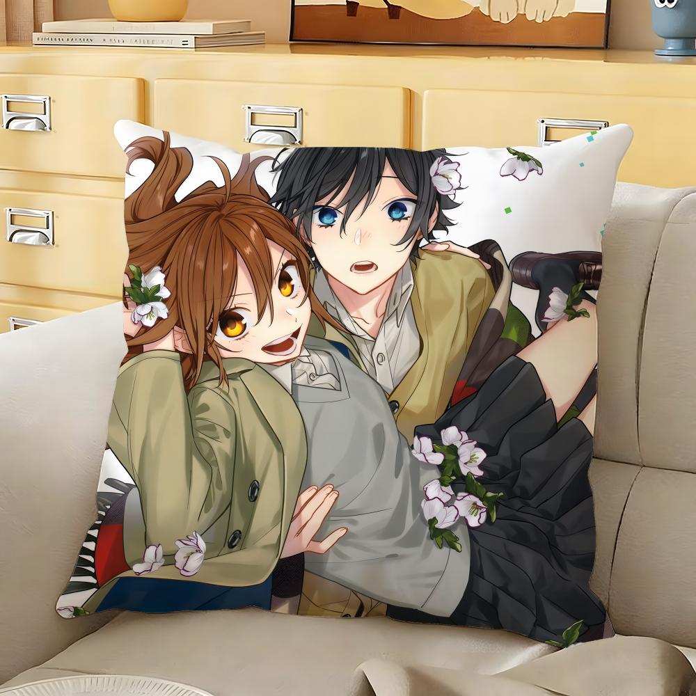 Anime cartoon Horimiya Cushion Cover Soft Durable Reversible Pillow Cover Home Car MultiScene Daily Comfort Pillowcase