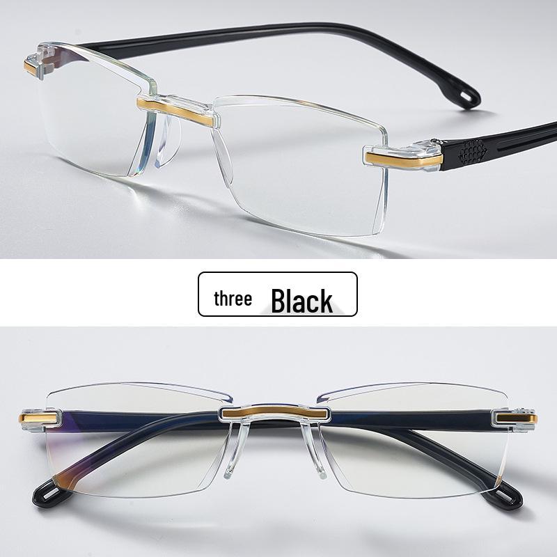 Hot-Selling Black Tech Anti-Blue Light Diamond-Cut Autofocus Reading Glasses