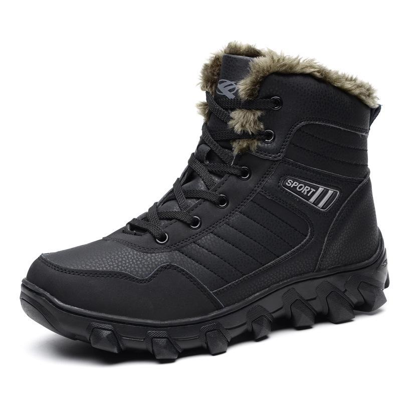 

New winter outdoor shoes men s fur snow boots sports hiking boots plus velvet cotton shoes casual shoes M1094 48